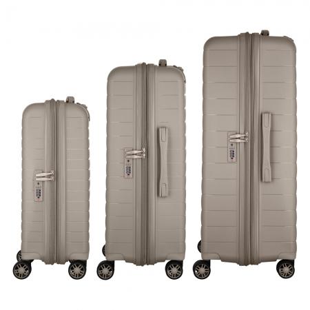 Набор чемоданов на колесах 2E Aero 3 в 1 (S,M,L) (2E-SPP-AERO-SET3-TP) gray-brown